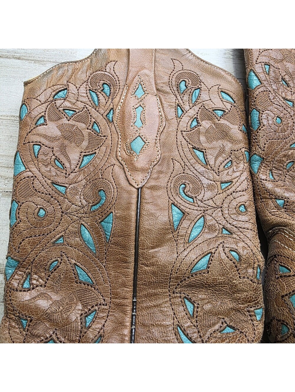 Corral Vintage Womens Brown Turquoise Country Rodeo Western Boots 6M A1952 - Picture 2 of 11